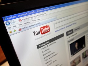 This March 18, 2010, file photo shows the YouTube website in Los Angeles.