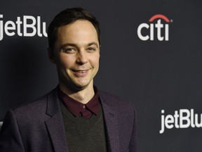 Jim Parsons, a cast member in the television series "The Big Bang Theory," poses during the 35th annual PaleyFest at the Dolby Theatre on Wednesday, March 21, 2018, in Los Angeles.