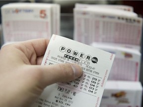 In this file photo, a Powerball lottery ticket is seen in a convenience store in Washington on Nov. 26, 2012.