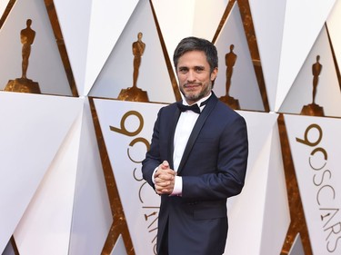 Gael Garcia Bernal arrives at the Oscars on Sunday, March 4, 2018, at the Dolby Theatre in Los Angeles.