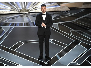 Jimmy Kimmel speaks at the Oscars on Sunday, March 4, 2018, at the Dolby Theatre in Los Angeles.