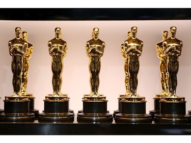 In this handout provided by A.M.P.A.S.,  Oscar Statues at the 90th Annual Academy Awards at the Dolby Theatre on March 4, 2018 in Hollywood, California.