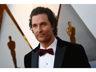 Actor Matthew McConaughey arrives for the 90th Annual Academy Awards on March 4, 2018, in Hollywood, California.