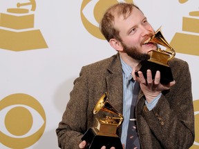 Musician Justin Vernon of Bon Iver, winner of the Grammy for Best Alternative Music Album for "Bon Iver" and Best New Artist, poses in the press room at the 54th Annual Grammy Awards at Staples Center on February 12, 2012 in Los Angeles, California.  (Kevork Djansezian/Getty Images)