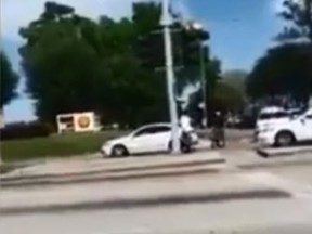 A cellphone video allegedly shows a Texas deputy fatally shooting an unarmed man. (Twitter)