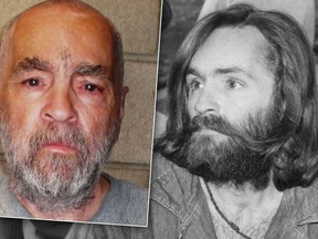 Charles Manson is pictured in two file photo. (RadarOnline)