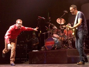 The rock group Barenaked Ladies performs at the Fleet Center in Boston, Tuesday, March 2, 2004. The Barenaked Ladies with Steven Page will be among the performers at this year's Juno Awards. As previously announced, the band will be inducted into the Canadian Music Hall of Fame at the show, which will air on CBC from Vancouver on March 25.THE CANADIAN PRESS/AP, Robert E. Klein