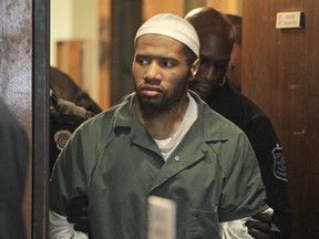 In this Jan. 20, 2016, file photo, Ali Muhammad Brown, of Seattle, is escorted into court in Newark, N.J.  (Patti Sapone/NJ Advance Media via AP, Pool, File)