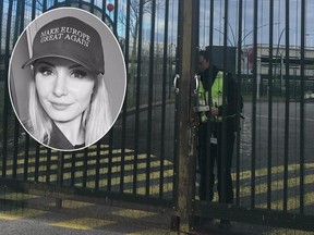 In pictures from Canadian right-wing activist Lauren Southern's Twitter account, the commentator claims to have been detained and deported from Britain for 'racism'.
