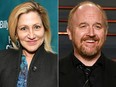 Edie Falco and Louis C.K. Photos by Dia Dipasupil/Getty Images and Evan Agostini/Invision/AP, File)