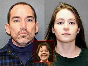 Karrie Neurauter (right) pleaded guilty to helping her father, Lloyd Neurauter kill his ex-wife, Michele (inset). (Corning Police Department/ Spectrum News)