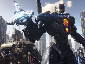 This image released by Universal Pictures shows a scene from "Pacific Rim Uprising."