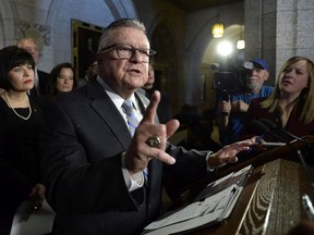 Minister of Public Safety and Emergency Preparedness Ralph Goodale speaks during an announcement on firearms legislation on Parliament Hill in Ottawa on Tuesday, March 20, 2018.