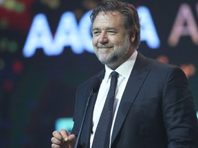 Russell Crowe presents the AACTA Award for Best Asian Film Presented By PR Asia during the 7th AACTA Awards Presented by Foxtel | Ceremony at The Star on December 6, 2017 in Sydney, Australia. (Photo by Mark Metcalfe/Getty Images for AFI)