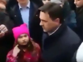 Tanya Lozova was caught on cameras pointing her finger in a cut-throat gesture at Gov. Andrei Vorobyov. (YouTube)