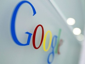The Google logo is seen at the Google headquarters in Brussels on March 23, 2010.