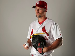 Luke Gregerson of the St. Louis Cardinals poses for a portrait at Roger Dean Stadium on February 20, 2018 in Jupiter, Florida. (Streeter Lecka/Getty Images)
