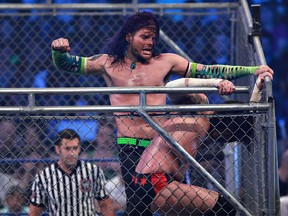 Jeff Hardy and CM Punk in WWE Smackdown action at Rexall Place in Edmonton in 2009