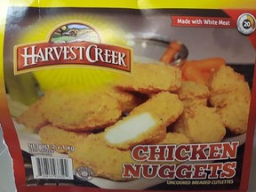 Harvest Creek chicken nuggets is being recalled due to possible Salmonella contamination. (Health Canada)