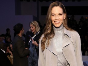 Actor Hilary Swank attends the Ralph Lauren fashion show during New York Fashion Week: The Shows on February 12, 2018 in New York City.  (Monica Schipper/Getty Images for New York Fashion Week: The Shows)