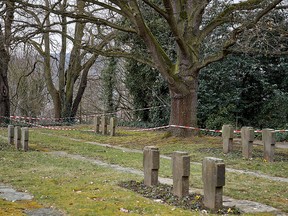 The main cemetery of Koblenz photographed on Thursday, March 29, 2018.  (Sascha Ditscher/dpa via AP)