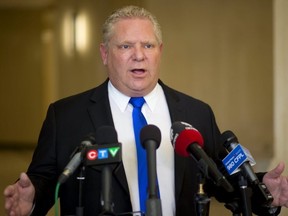 Doug Ford, an Ontario PC leadership hopeful was in London, Ont. on Monday March 5, 2018 saying that they need to revert to paper ballots as lots of voters for the leadership are not getting access to the electronic system. (MIKE HENSEN/Postmedia Network)