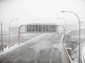 The road into Logan International Airport is empty as Winter Storm Skylar bears down on March 13, 2018 in Boston, Massachusetts. (Photo by Scott Eisen/Getty Images)