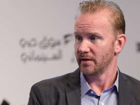 Director Morgan Spurlock speaks on stage during an In Conversation on day 6 of the 14th annual Dubai International Film Festival held at the Madinat Jumeriah Complex on December 11, 2017 in Dubai, United Arab Emirates.  (Vittorio Zunino Celotto/Getty Images for DIFF)