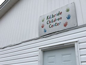 A sign for the Discovery Days Children's Centre in the Kilbride area of St. John's is shown on Monday, March 5, 2018.  THE CANADIAN PRESS/Sue Bailey