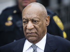 FILE - In this Aug. 22, 2017, file photo, Bill Cosby departs after a pretrial hearing in his sexual assault case at the Montgomery County Courthouse in Norristown, Pa. Cosby's lawyers don't want jurors hearing about a January 2005 phone call in which accuser Andrea Constand says she first told her mom that the comedian had drugged and molested her about a year earlier. Cosby's legal team argued in court papers on Tuesday, March 27, 2018, that what was said during the call is hearsay and shouldn't be mentioned at his retrial.