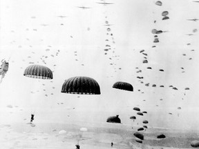 Soldiers parachute into the Netherlands during Operation Market Garden in this September 1944 file photo. (U.S. Army File  Photo)