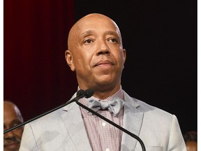 In this July 18, 2015 file photo, Russell Simmons speaks appears at the RUSH Philanthropic Arts Foundation's Art for Life Benefit in Water Mill, N.Y.