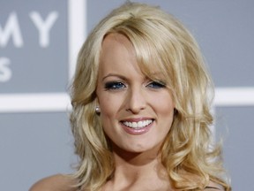 In this Feb. 11, 2007 file photo, Stormy Daniels arrives for the 49th Annual Grammy Awards in Los Angeles.