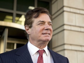 In this Nov. 2, 2017, file photo, Paul Manafort, U.S. President Donald Trump's former campaign chairman, leaves Federal District Court, in Washington.