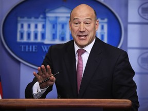 In this Jan. 23, 2018, file photo, White House chief economic adviser Gary Cohn, speaks to reporters during the daily press briefing in the Brady press briefing room at the White House, in Washington. (AP Photo/Manuel Balce Ceneta, File)