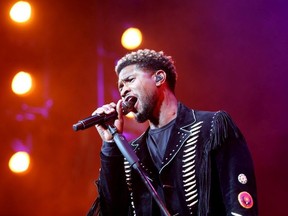 Usher performs at the Scotiabank Saddledome in Calgary on Saturday July 15, 2017.