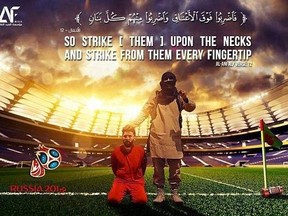 Islamic State has been engaged in a poster campaign vowing bloodshed during the World Cup in Russia this summer.