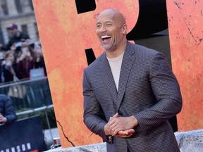 Actor Dwayne Johnson attends the European Premiere of 'Rampage' at Cineworld Leicester Square on April 11, 2018 in London, England.