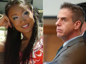 A civil jury has determined Adam Shacknai, right, is legally responsible for the death of Rebecca Zahau, found hanged at a San Diego-area mansion. Jurors in the wrongful death trial decided Wednesday, April 4, 2018, that Shacknai must pay Zahau's family $5 million for the loss of Zahau's love and companionship. (Facebook and Nelvin C. Cepeda/The San Diego Union-Tribune via AP photos)