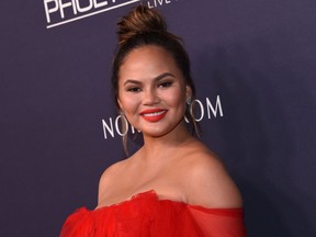 Chrissy Teigen attends the 2017 Baby2Baby gala at 3labs in Culver City, November 11, 2017.