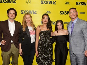 Miles Robbins, Kay Cannon, John Cena, Leslie Mann, Geraldine Viswanathan, Gideon Adlon, and John Cena attend the "Blockers" Premiere 2018 SXSW Conference and Festivals at Paramount Theatre on March 10, 2018 in Austin, Texas.  (Matt Winkelmeyer/Getty Images for SXSW)