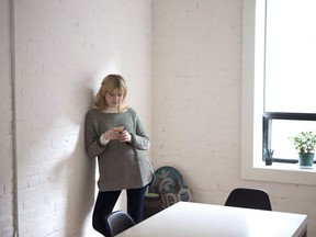 Emily Bitze, founder Bunz Trading Zone, is pictured in her Toronto office on March 3, 2016. A Canadian online bartering community known for promoting a cash-free economy says it's bought into the cryptocurrency craze. Bunz, which was founded in Toronto in 2013 by Emily Bitze, began as a Facebook group that encouraged users to trade their unwanted goods with others rather than seeking cash. Eventually, booze, transit tokens and -- somewhat controversially -- gift cards became items commonly sought in trades. That trend led to the creation of BTZ, a digital currency for the community that can also be used at participating retailers.