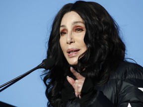 Singer/actress Cher speaks during the Women's March "Power to the Polls" voter registration tour launch at Sam Boyd Stadium on January 21, 2018, in Las Vegas, Nevada. (Sam Morris/Getty Images)