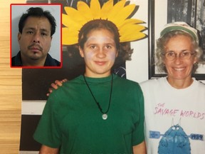 Fernando Asturizaga (inset) is a person of interest in the disappearance of 45-year-old Alison Thresher, right. Asturizaga was a Spanish teacher to Thresher's daughter, Hannah, middle. (Montgomery County Police Department photo)