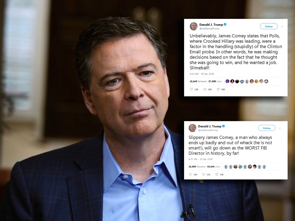 'Slimeball' James Comey 'WORST FBI Director in history': U.S. President