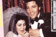 The late, great Elvis Presley and his then wife Priscilla on their wedding day in 1967.