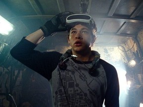 This image released by Warner Bros. Pictures shows Tye Sheridan in a scene from "Ready Player One," a film by Steven Spielberg. (Warner Bros. Pictures via AP)