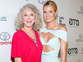 Actress Blythe Danner (L) and honoree Gwyneth Paltrow attend the 25th annual EMA Awards presented by Toyota and Lexus and hosted by the Environmental Media Association at Warner Bros. Studios on October 24, 2015 in Burbank, California. (Photo by Rich Polk/Getty Images for Environmental Media Awards)