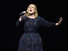 Singer Adele performs on stage during her North American tour at Staples Center on August 5, 2016 in Los Angeles, California. (Photo by Kevin Winter/Getty Images for BT PR)