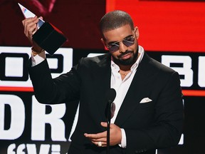 Rapper Drake accepts Favorite Rap/Hip-Hop Album for 'Views' onstage during the 2016 American Music Awards at Microsoft Theater on Nov. 20, 2016 in Los Angeles. (Kevin Winter/Getty Images)